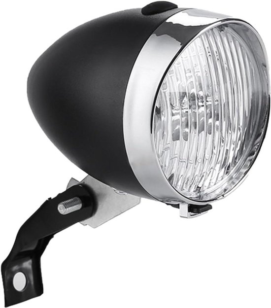 NIDONE Front Bike Light With Bracket, Waterproof 3 Led Vintage Bicycle Headlight, Battery Powered Gold Plated Bicycle Lights For Night Riding With Button Switch,Bicycle Headlight