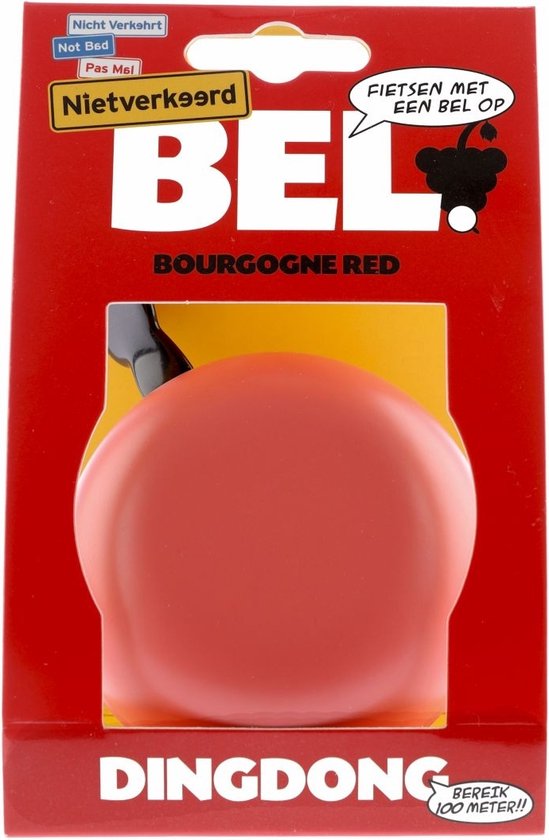 Niet Verkeerd fietsbel ding-dong staal 80 mm rood van Merkloos