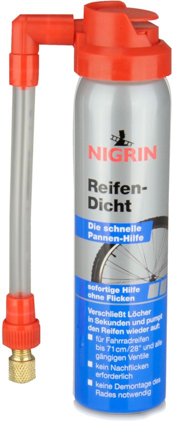 Nigrin Bike Fiets BandenDicht Pechspray Dichtmiddel Reparatieset Bandenhulp van Merkloos