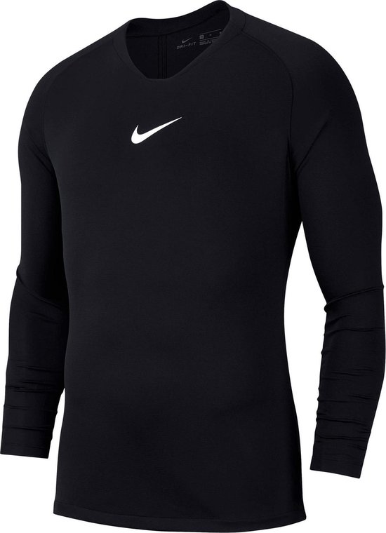 Nike Park First Layer Shirt Lange Mouw Kinderen - Zwart | Maat: 164