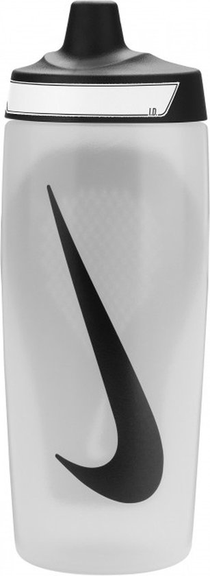 Nike Sportbidon model Refuel Bottle Grip - 1 Liter - Transparant/Zwart van Merkloos