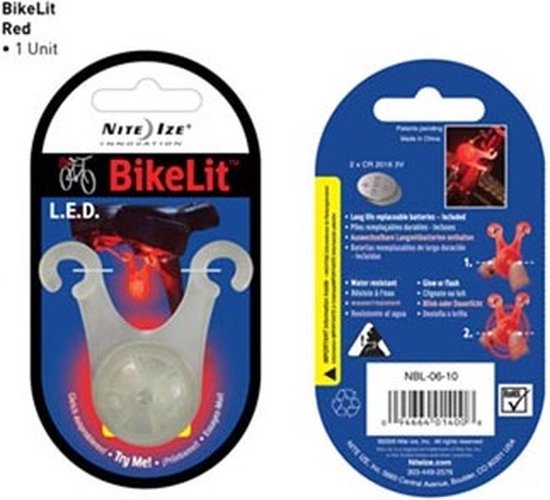 Nite Ize BikeLit Red Zaklampen/verlichting Wit