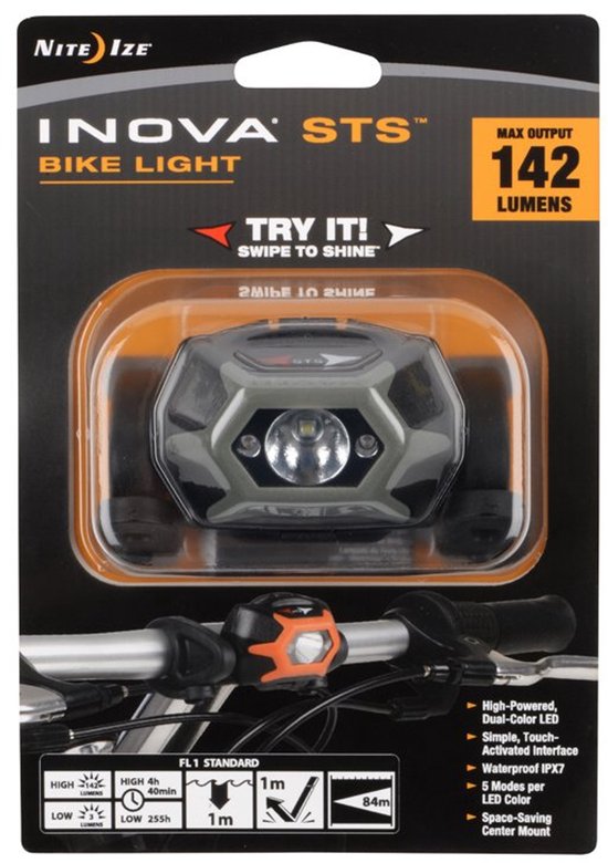 Nite Ize STS Bike Light-Charcoal - Hoofdlamp - Zwart met grijs