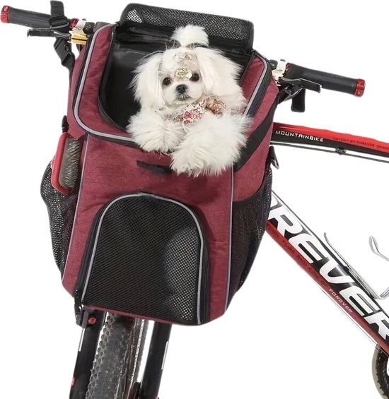 Nivard Fietsmand Hond - Hondenmand Fiets - Voorop - Fietstas Hond - Hondenfietsmand - Rood van Nivard