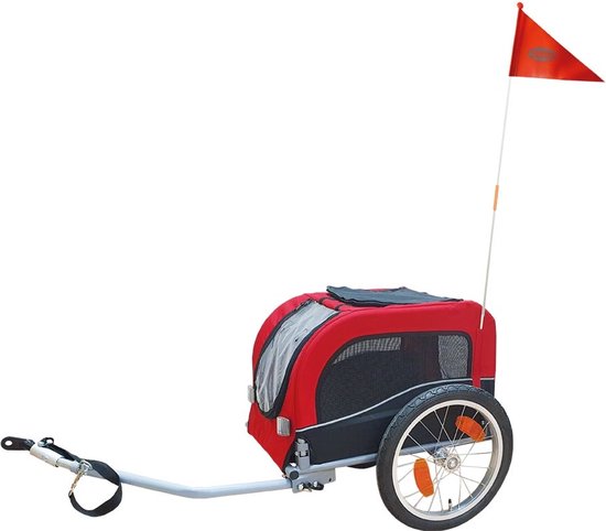 Nobby Hondenfietskar Senlima - Rood - Zwart - tot 15 kg - 60/117 x 53 x 60 cm van Nobby