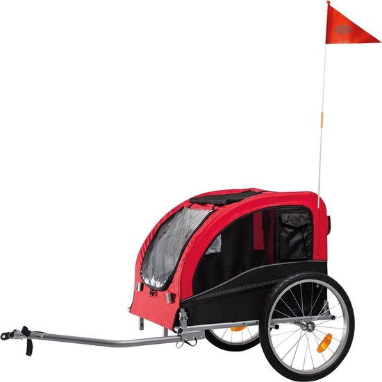 Nobby Hondenfietskar Senlima - Rood - Zwart - tot 35 kg - 80/145 x 75 x 86 cm van Nobby
