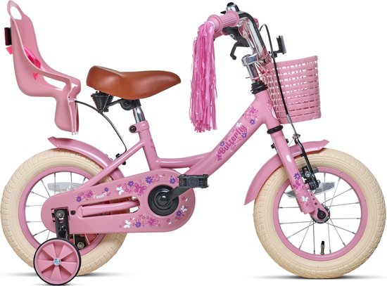 Nogan Butterfly - Kinderfiets - Meisjesfiets - 12 inch - Roze van Nogan