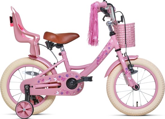 Nogan Butterfly - Kinderfiets - Meisjesfiets - 14 inch - Roze van Nogan