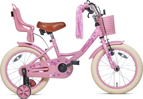 Nogan Butterfly - Kinderfiets - Meisjesfiets - 16 inch - Roze van Nogan
