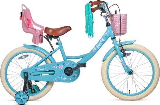 Nogan Butterfly - Kinderfiets - Meisjesfiets - 18 inch - Turquoise van Nogan