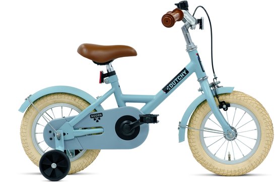 Nogan Dutchy Kinderfiets 12 Inch - Met Zijwieltjes - Verstelbaar Stuur & Zadel - Terugtraprem & V-Brake - Blauw van Nogan