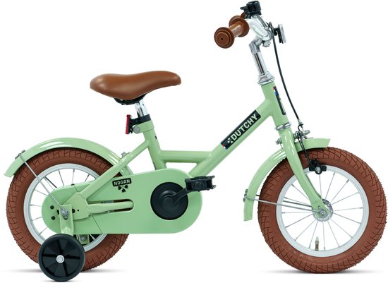 Nogan Dutchy Kinderfiets 12 Inch - Met Zijwieltjes - Verstelbaar Stuur & Zadel - Terugtraprem & V-Brake - Groen van Nogan