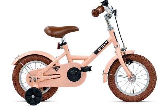 Nogan Dutchy Kinderfiets 12 Inch - Met Zijwieltjes - Verstelbaar Stuur & Zadel - Terugtraprem & V-Brake - Mat Roze van Nogan