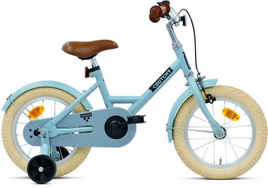 Nogan Dutchy Kinderfiets 14 Inch - Met Zijwieltjes - Verstelbaar Stuur & Zadel - Terugtraprem & V-Brake - Blauw van Merkloos
