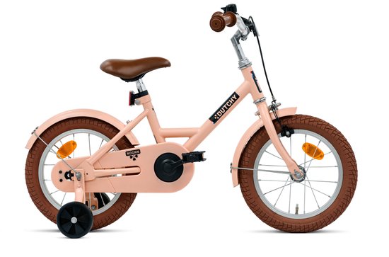 Nogan Dutchy Kinderfiets 14 Inch - Met Zijwieltjes - Verstelbaar Stuur & Zadel - Terugtraprem & V-Brake - Mat Roze van Nogan