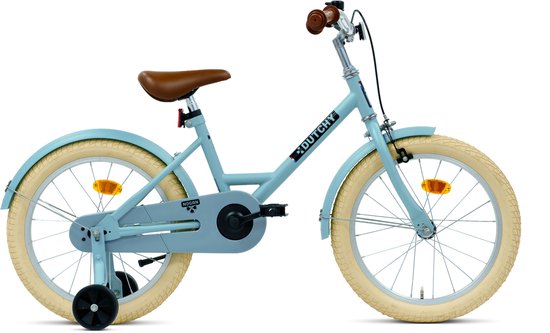 Nogan Dutchy Kinderfiets 18 Inch - Met Zijwieltjes - Verstelbaar Stuur & Zadel - Terugtraprem & V-Brake - Blauw van Merkloos