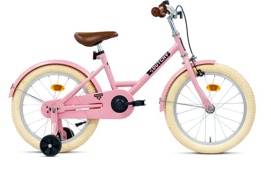Nogan Dutchy Kinderfiets 18 Inch - Met Zijwieltjes - Verstelbaar Stuur & Zadel - Terugtraprem & V-Brake - Glans Roze van Nogan