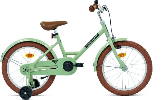Nogan Dutchy Kinderfiets 18 Inch - Met Zijwieltjes - Verstelbaar Stuur & Zadel - Terugtraprem & V-Brake - Groen van Merkloos
