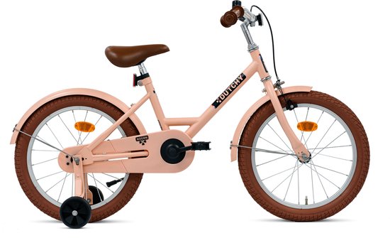 Nogan Dutchy Kinderfiets 18 Inch - Met Zijwieltjes - Verstelbaar Stuur & Zadel - Terugtraprem & V-Brake - Mat Roze van Merkloos