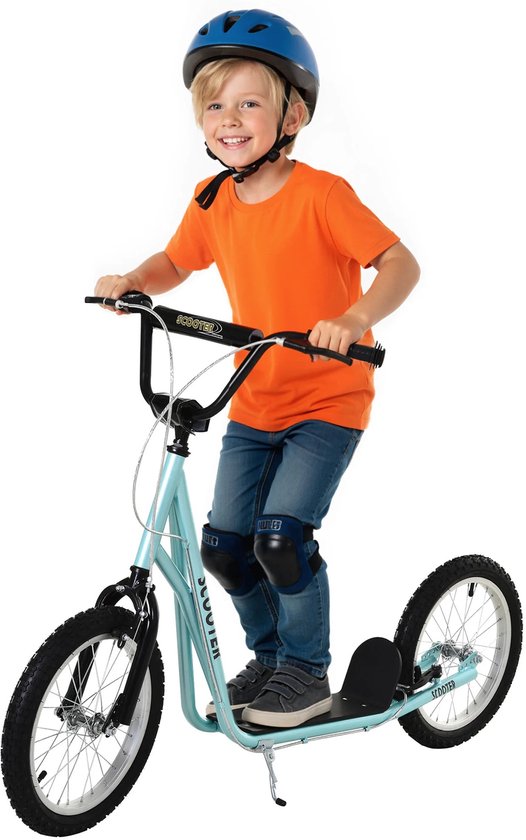 Novendo Goods - Kinderstep - Grote wielen – Verstelbaar stuur – Veilig dubbel remsysteem – Antislip deck – Luchtbanden – Duurzame step voor kids vanaf 5 jaar van Merkloos