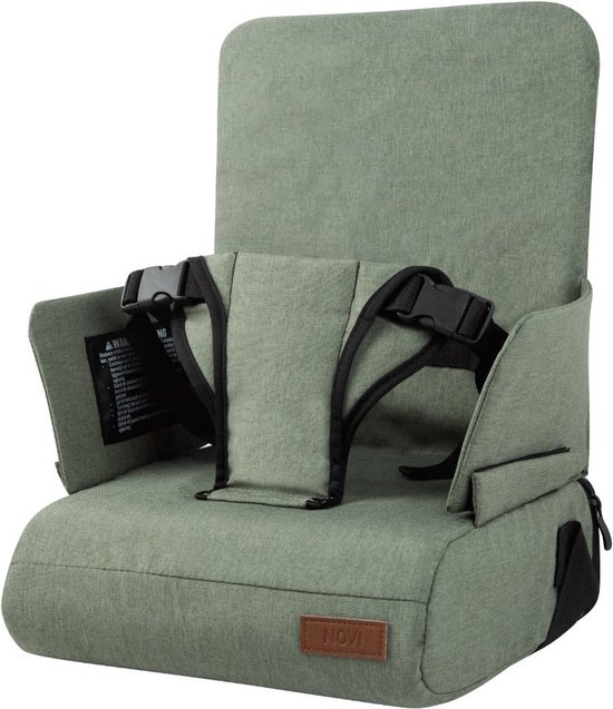 Novi Baby® Maddy Stoelverhoger - Green Melange - Inclusief bevestigingsriem van Novi Baby®