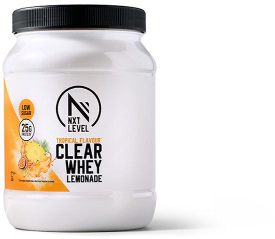 NXT Level Nutrition - Clear Whey Lemonade - Tropical - 300 gram - 10 shakes - Eiwit limonade - 25 gram eiwit - Tropical Flavour van Merkloos