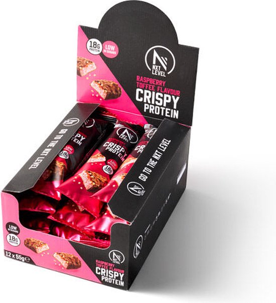 NXT Level® Proteine Repen - Protein bar - Crispy Raspberry 12 eiwitrepen van Merkloos