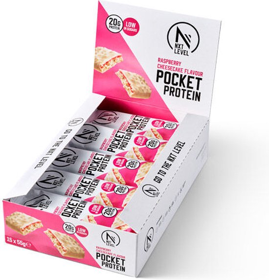 NXT Level® Proteïne Repen - Protein bar - Framboos Cheesecake - 15 eiwitrepen van Merkloos