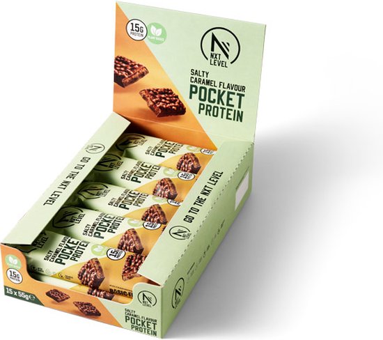 NXT Level® Proteine Repen - Protein bar - Salty Caramel - Vegan - 15 gram eiwit per reep - 15 eiwitrepen