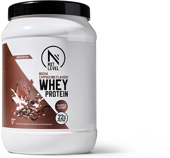 NXT Level® Whey Protein Powder - Eiwitpoeder met BCAA - Proteïne Poeder - Eiwitten - Eiwit Poeder - 17 Eiwitshakes - Mocca Cappucino 500g van Merkloos