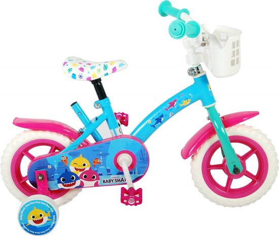 Ocean Kinderfiets - Unisex - 10 inch - Roze Blauw - Doortrapper van Volare
