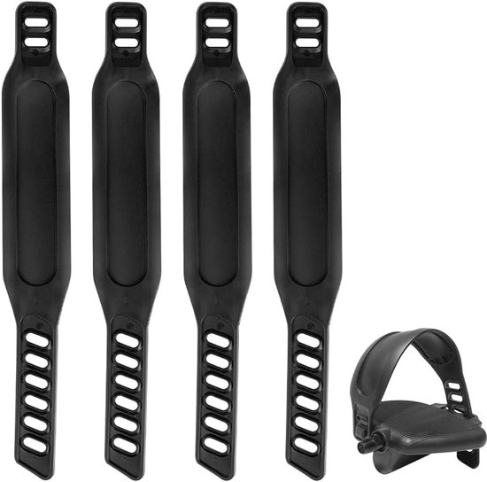 OIMG Pedaalriemen - 2 Paar - Fiets Accessoires - fiets riemen - Hometrainer pedaalriemen - universeel pedalen - verstelbare lengte universele pedaalriem - Geschikt Voor Fietspedalen - zwart van Merkloos