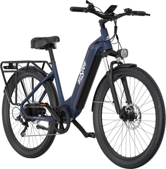 Onesport OT05 Elektrische fiets 27,5” Aluminium frame 36V 18,2Ah Batterij 25km/h ANANDA 250W Motor Koppelsensor Shimano 7 versnellingen 60-120KM Max Bereik Olieschijf 100kg Max Belasting - Blauw van ONESPORT