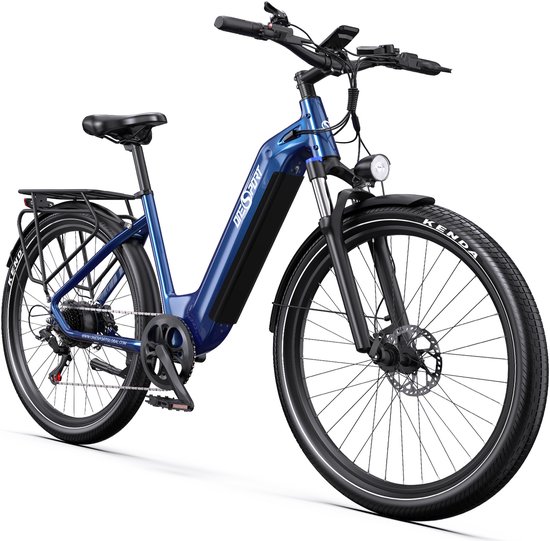 ONESPORT OT05 Elektrische Stadsfiets – Uitneembare 655Wh Accu – Tot 110 km Bereik – 27,5" – Shimano 7-Speed – Hydraulische Remmen – Donkerblauw