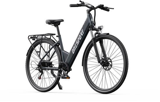 ONESPORT OT12 PRO Elektrische stadsfiets - 65 km actieradius -36V 13Ah Accu– Lage instap frame - 250W motor - Shimano 7 versnellingen - LCD - Grijs