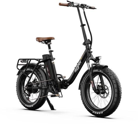ONESPORT OT16Max Opvouwbare Elektrische Fiets – 864Wh Accu – Actieradius tot 120 km –20×4.0 Inch Fatbike – Aluminium Lage Instapframe – Shimano 7 Versnellingen – Hydraulische Schijfremmen – Max. Belasting 120 kg – Stads E-bike - Zwartbruin van Merkloos