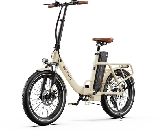 ONESPORT OT16Pro Elektrische Fiets–Opvouwbaar–48V 18Ah Accu–Actieradius tot 90 km–Aluminium Lage Instap–20×3.0 Inch Fatbike –APP –Bluetooth Verbinding – Stads E-bike – LCD Elektrische Vouwfietsen – Wit