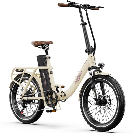 ONESPORT Vouwbare Elektrische Fiets – Max. 90 km Bereik – 816Wh Accu – 20” Banden – Shimano 7 Speed – Schijfremmen – Wit