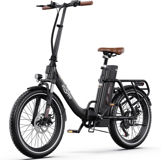 ONESPORT Vouwbare Elektrische Fiets – Max. 90 km Bereik – 816Wh Accu – 20” Banden – Shimano 7 Speed – Schijfremmen – Zwart van ONESPORT