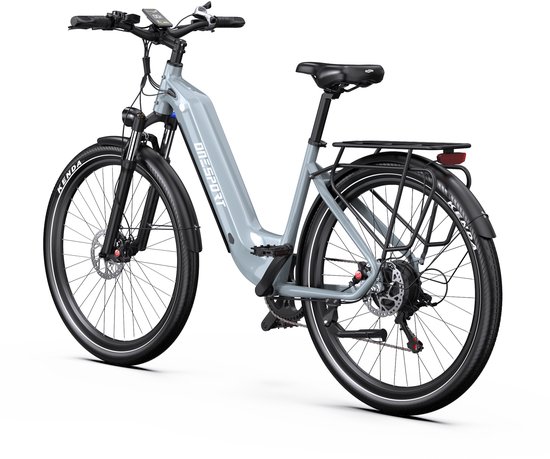 Onesprot WT05 Elektrische Stadsfiets 27,5 inch – Uitneembare 655Wh Accu – Tot 120 km Bereik – Shimano 7-Speed – Hydraulische Remmen –Koppelingssensor –App–Elektrische Fiets –Grijs