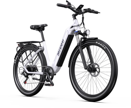 Onesprot WT05 Elektrische Stadsfiets 27,5 inch – Uitneembare 655Wh Accu – Tot 120 km Bereik – Shimano 7-Speed – Hydraulische Remmen –Koppelingssensor –App–Elektrische Fiets –Wit