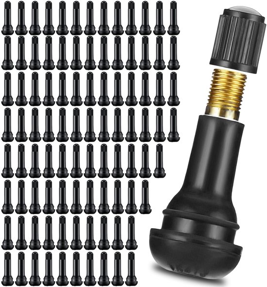 Onf3 - 100 Stuks Tr414 Rubberen Ventiel - Snelle Montage - Zwart