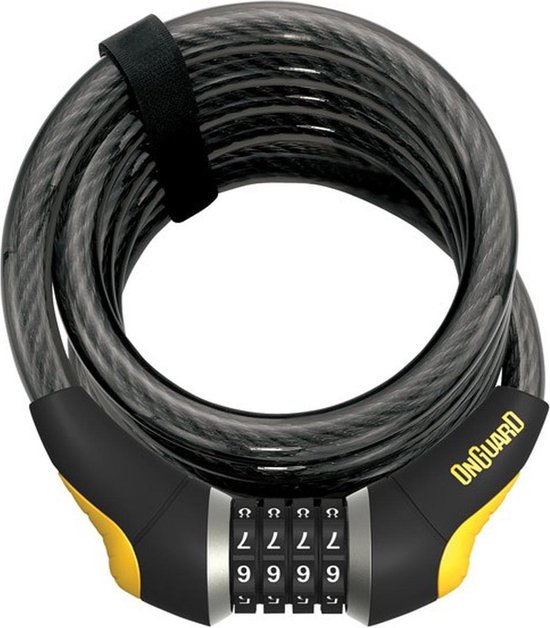 Onguard Kabelslot Glo Doberman 185 Cm X 12 Mm Zwart/geel van Onguard