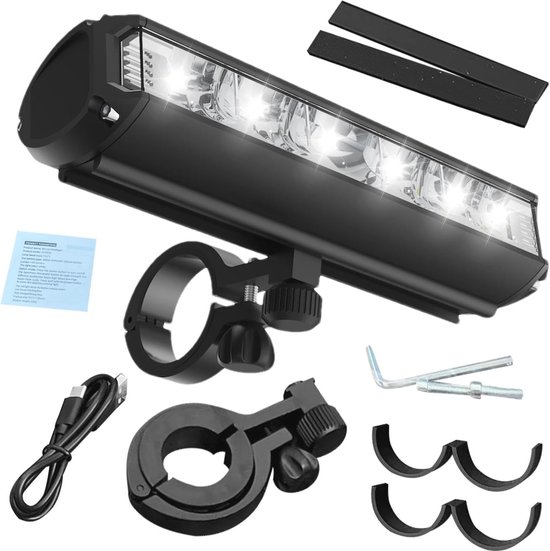 Oplaadbaar Fietslicht 4000 mAh - 1850 Lumen LED Verlichting voor Nachtelijk Rijden