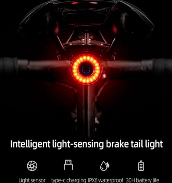 Oplaadbare Draadloze Smart Fiets Licht Automatische Rem Gevoelige Licht IPx6 Waterdichte Led Oplaad Fiets Achterlicht Fiets Wielrennen Achterlicht Accessoires