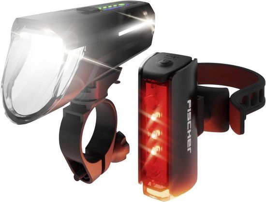 Oplaadbare Fietsverlichting Set Voor en Achter met Automatische Sensor en Verstelbare Lichtbundel