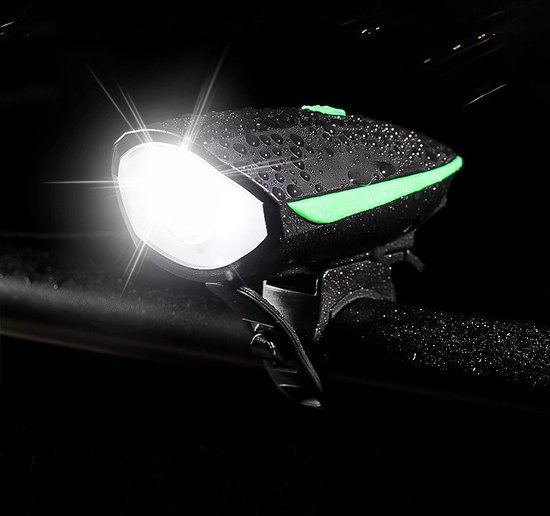 Oplaadbare Fietsverlichting - Voorlamp Fietslamp - Fietslicht oplaadbaar met USB Waterdicht Met Bel van Merkloos