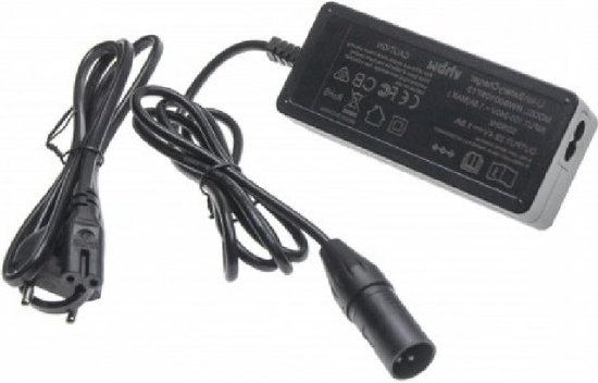 Oplader voor E-bike - Voor 24V Accu's - 29,4V - 1,5A - 52W - XLR 3-pin - Zwart van FlinQ