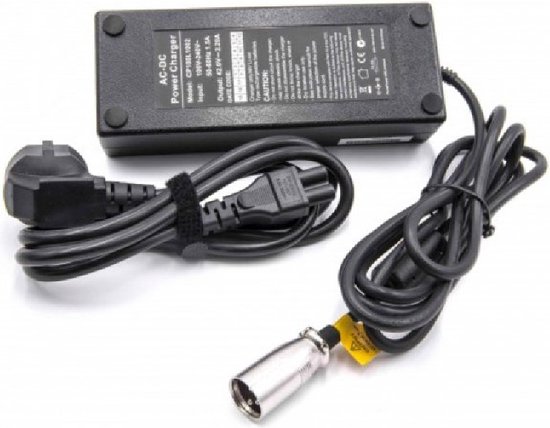Oplader voor E-bike - Voor 36V Accu's - 42V - 2,2A - 100W - XLR 3-pin - Zwart van Hixto.