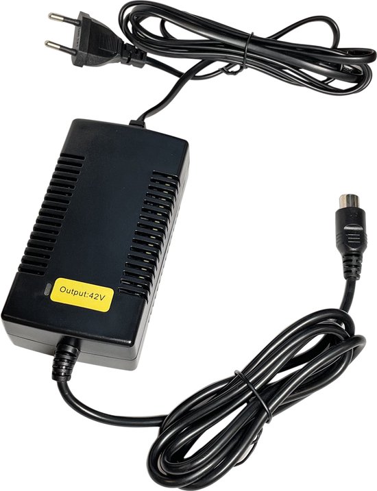 Oplader voor E-bike - Voor 36V Accu's - 42V - 2A - 84W - 10x8mm (met pin) - Zwart van Smart to Have
